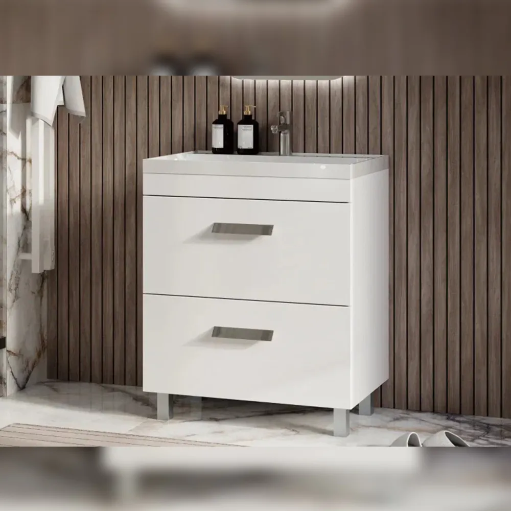 Тумба с раковиной напольная Velvex Orlando tn.ORL.CLA.70.2Y белый матовый, 70 см