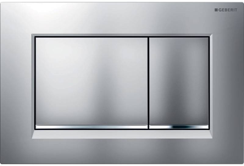 Смывная клавиша Geberit Sigma 30 (115.883.JQ.1) (хром матовый/хром глянцевый) не оставляет отпечатков пальцев