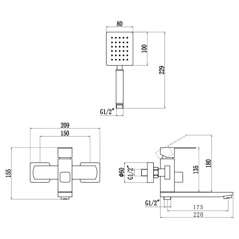 Смеситель для ванны Fmark FS8104Q