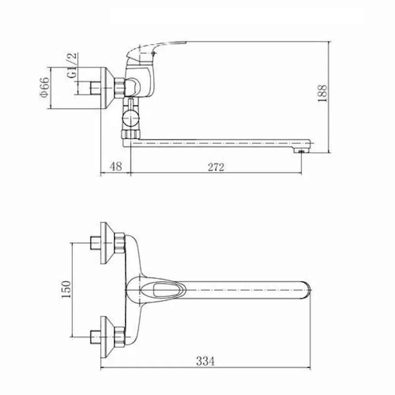 Смеситель для ванны FASHUN A2150BLUE, хром/синий