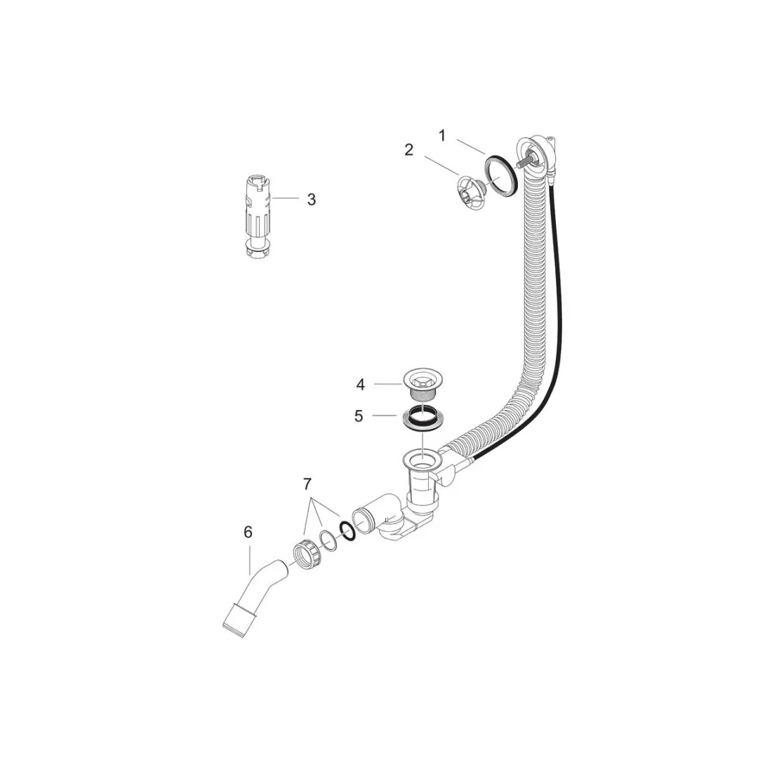 Слив-перелив для ванны Hansgrohe Flexaplus скрытая часть, для нестандартных ванн 58141180