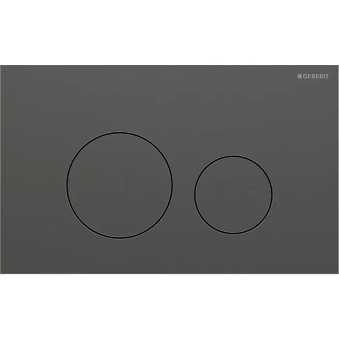 115.628.QD.1 Смывная клавиша Geberit Sigma40 для двойного смыва, круглая: черный хром/шлифованная, легкоочищаемое покрытие