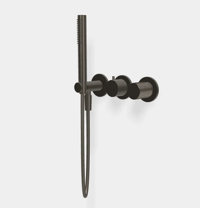 Смеситель для душа Fima Carlo Frattini Spillo Tech, G Collection, на 2 потребителя, брашированный черный хром (F3049TWX8GCS)