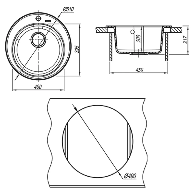 Кухонная мойка Florentina НИКОСИЯ 20.135.B0510.307, серый шёлк