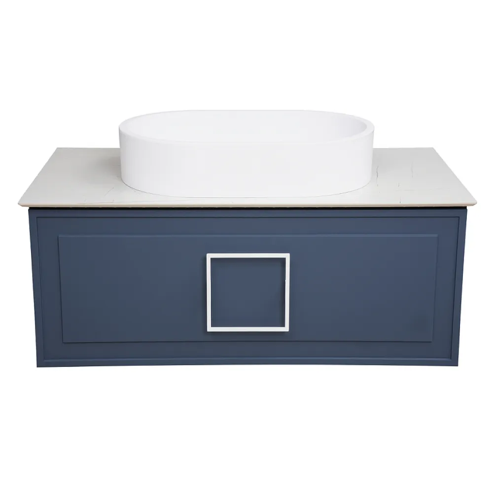 Тумба под раковину подвесная La Fenice Cubo FNC-01-CUB-BG-90, синяя