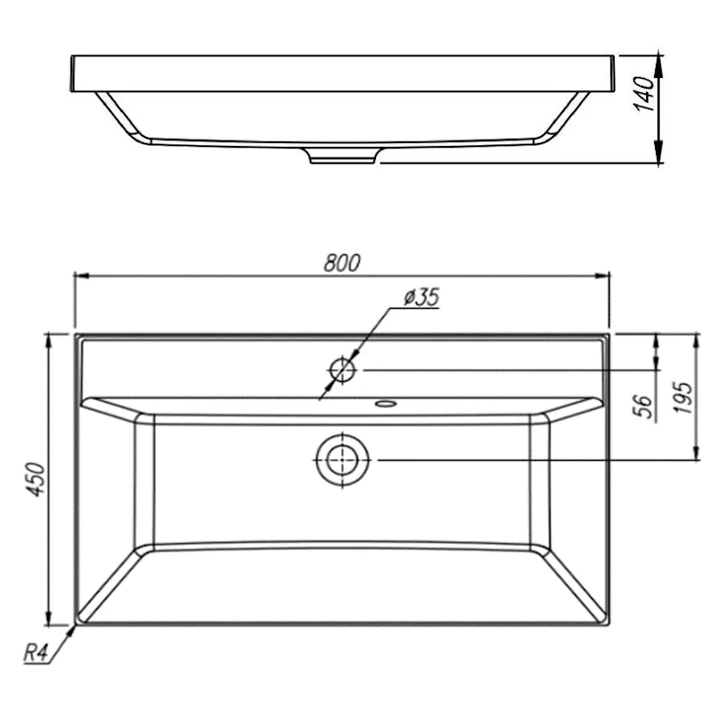 Раковина Florentina Астория 80 см 10.170.00800.302, антрацит