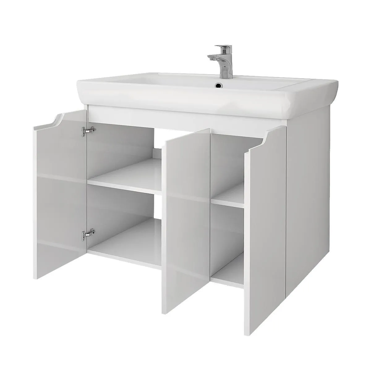 Тумба с раковиной подвесная Dreja Q Plus (D) 80 см, белый