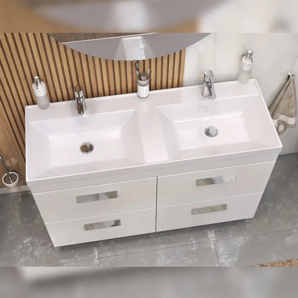 Тумба с раковиной напольная Velvex Orlando tn.ORL.CLA.120.4Y белый матовый, 120 см