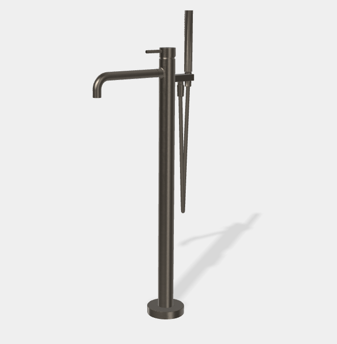 Смеситель для ванны и душа Fima Carlo Frattini Spillo Up, хром черный брашированный (F3034/6NCS)