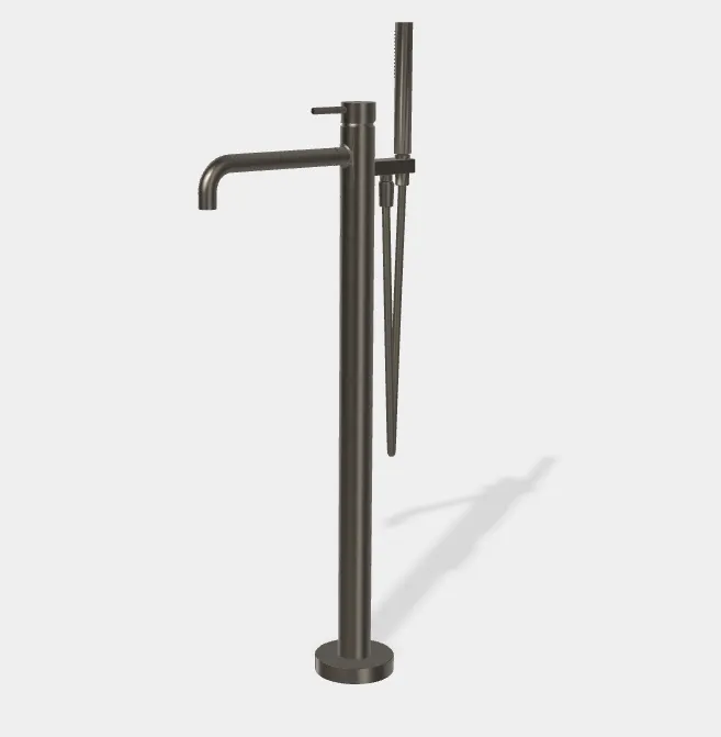 Смеситель для ванны и душа Fima Carlo Frattini Spillo Up, хром черный брашированный (F3034/6NCS)