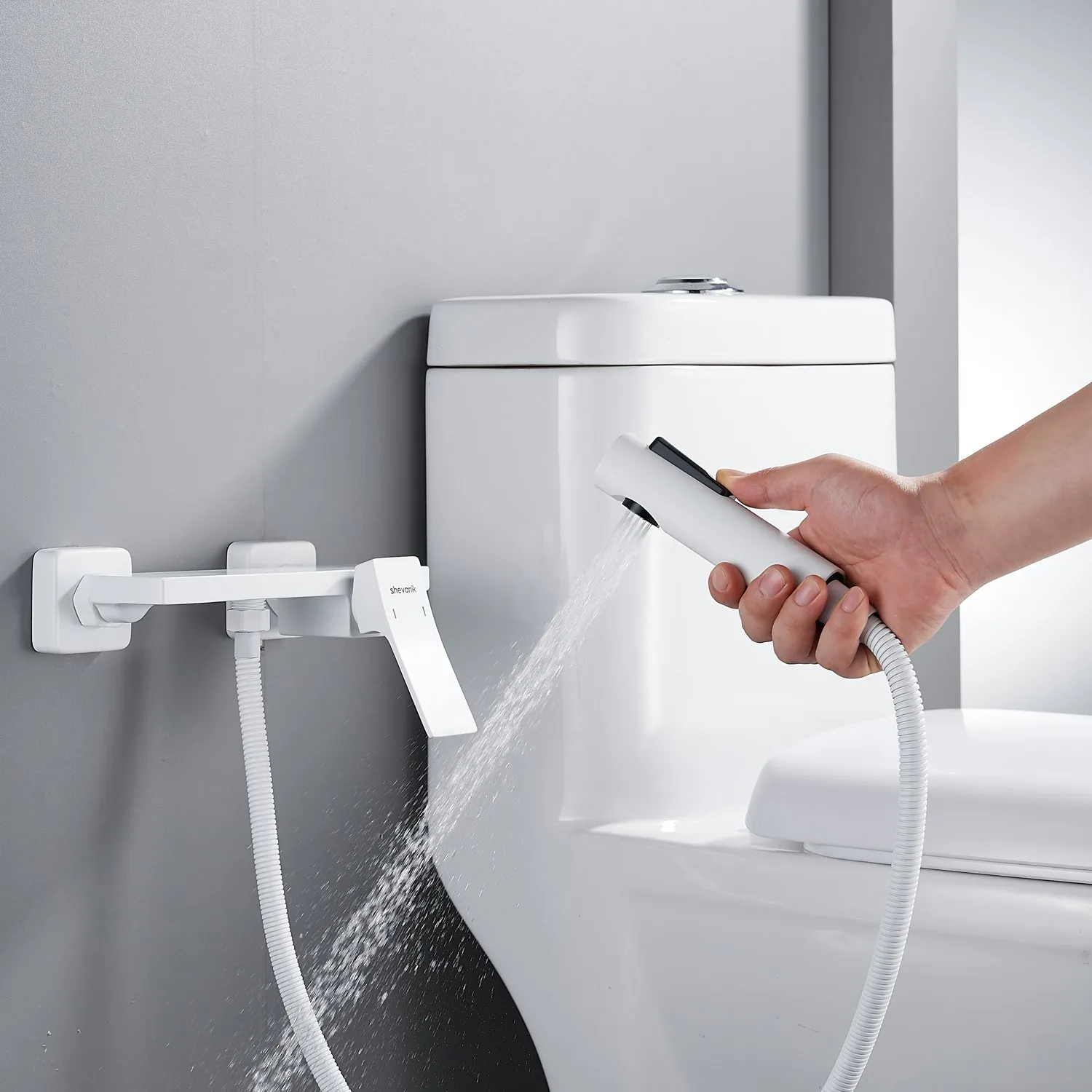 Гигиенический душ со смесителем Shevanik S6105C-1, белый