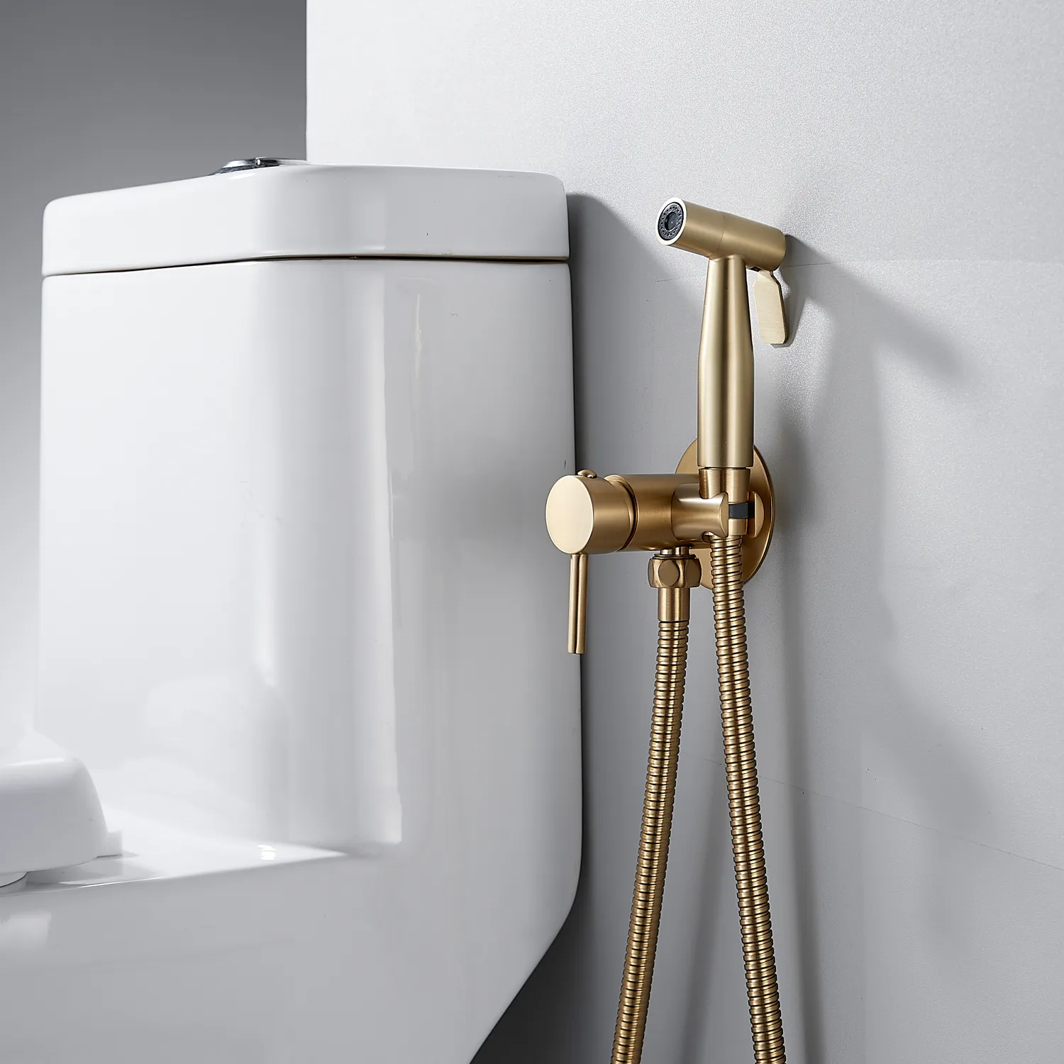 Гигиенический душ со смесителем Shevanik S147G, золотой сатин