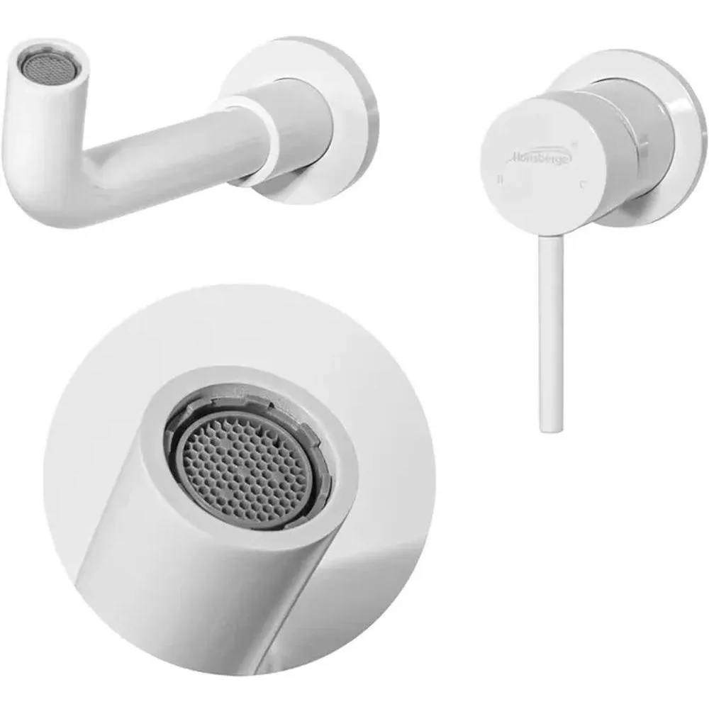 Смеситель для раковины встраиваемый Hansberge H211WW, белый