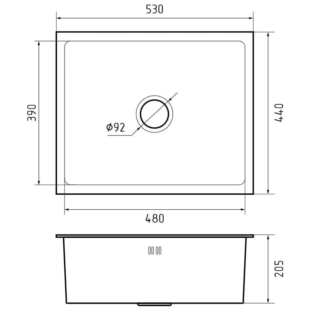 Кухонная мойка GranFest 5344, нержавеющая сталь