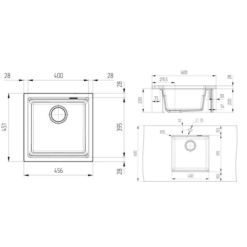 Кухонная мойка Grandex Aqua Comfort 500102, серый