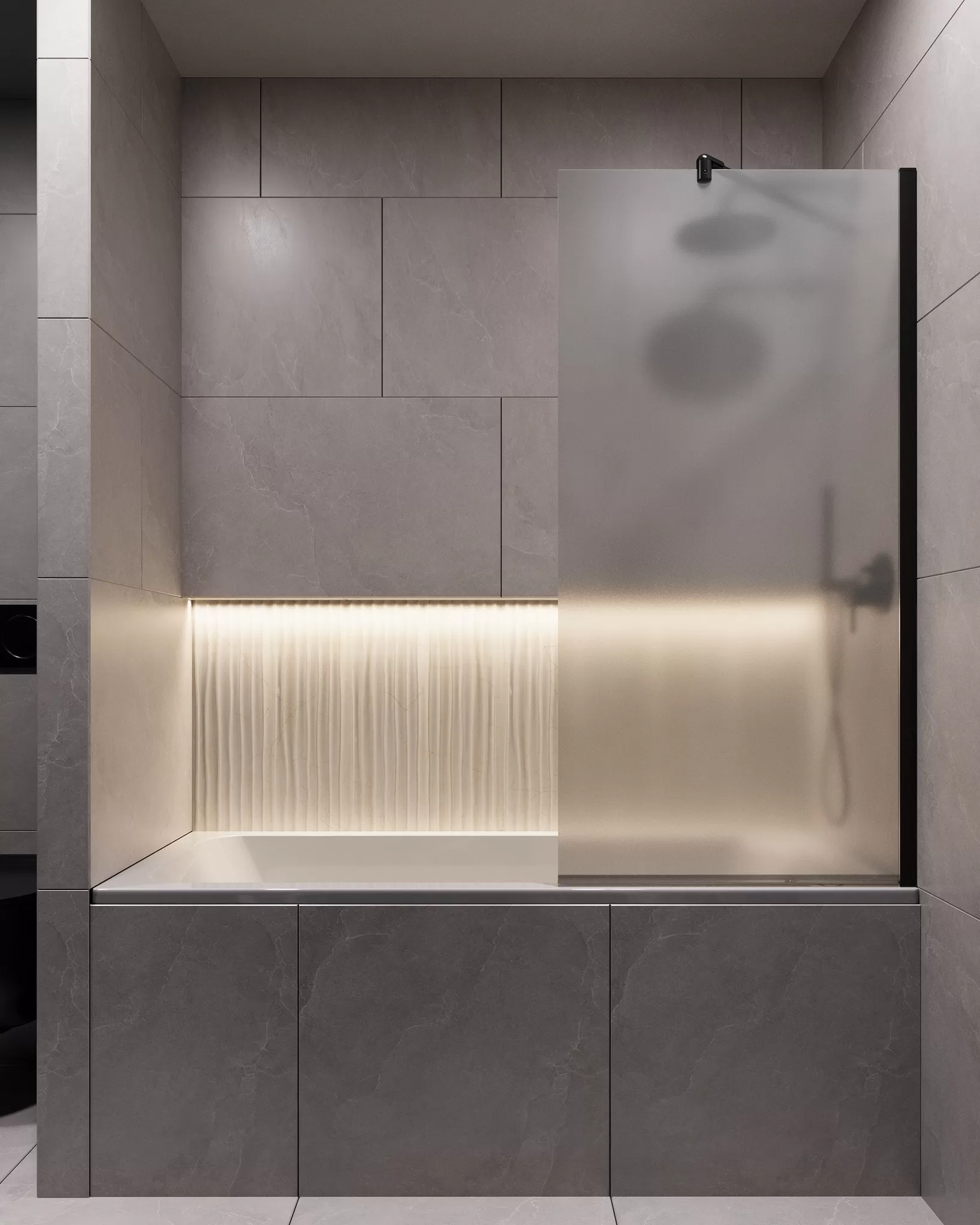 Шторка для ванны Timo TC-60/03F-8 в узком профиле 1400*600, стекло матовое 8 мм (T15)