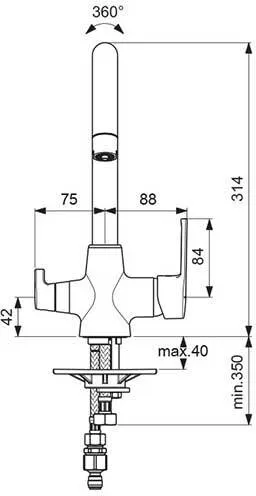 Смеситель Vidima Uno для кухонной мойки (BA356AA)