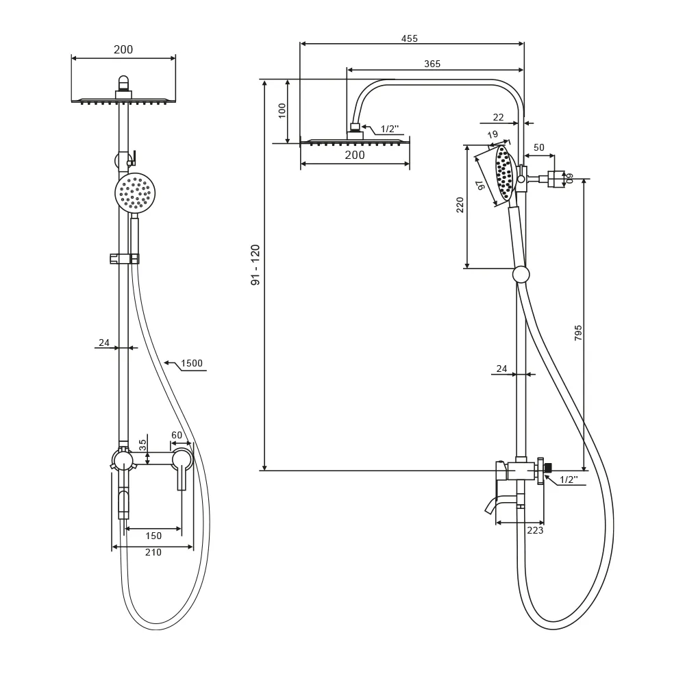 Душевая система WesnaArt EKO EKO05-314, сатин