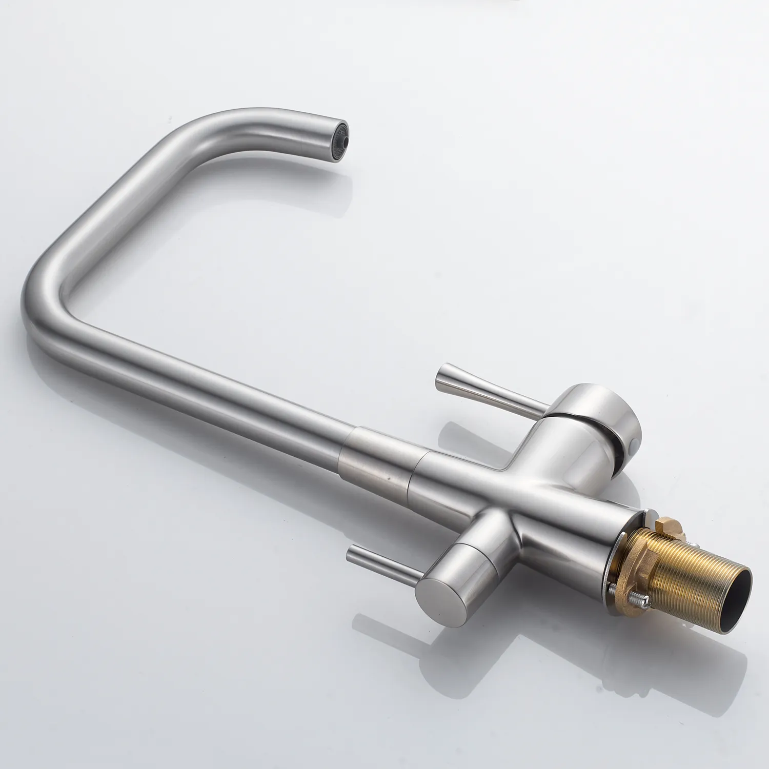 Смеситель для кухни с подключением фильтра Shevanik S528L, сатин