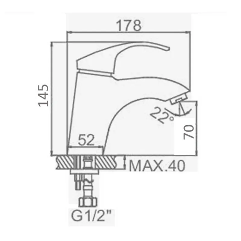 Смеситель для раковины D-Lin D110401-6, хром