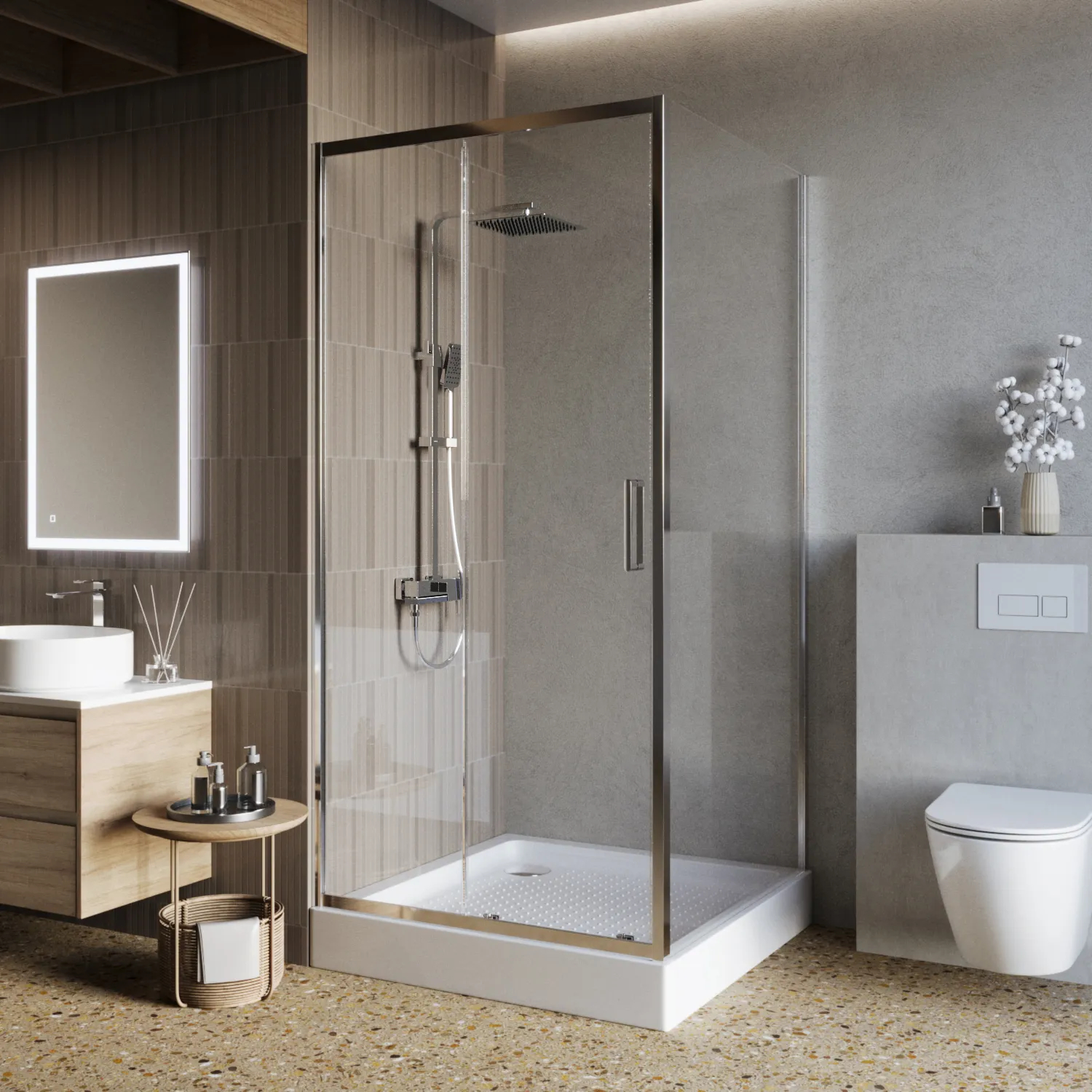 Душевая стойка BelBagno Luce, хром (LUC-VSCM-CRM)
