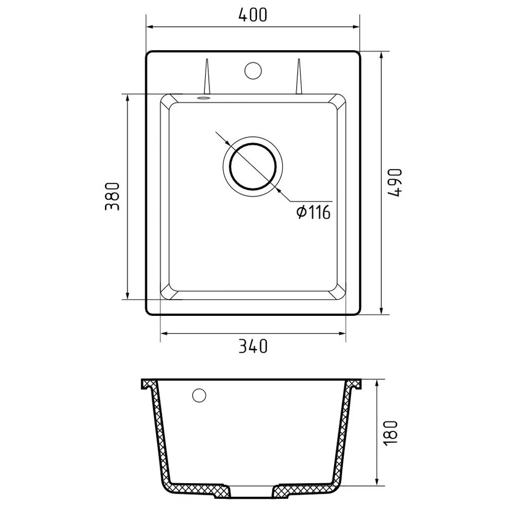 Кухонная мойка GranFest URBAN 240, темно-серый