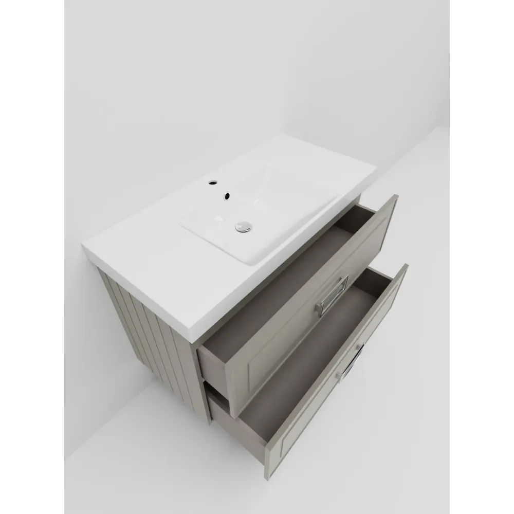 Тумба под раковину подвесная La Fenice Cubo TWIN FNC-01-CUB-C-100-2, бежевая