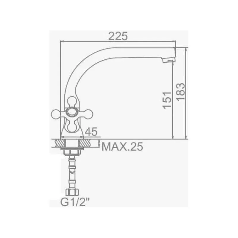 Смеситель для кухни D-Lin D153807-M, хром