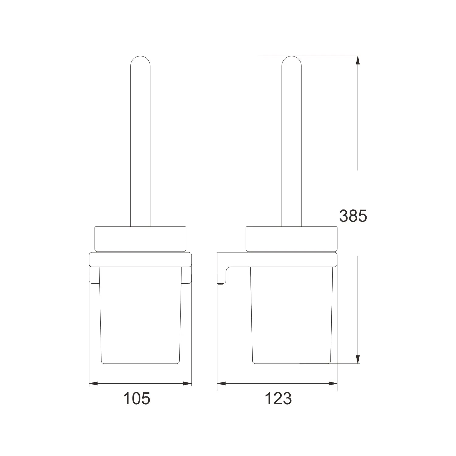 Ершик для унитаза Rose RG1800C, белый