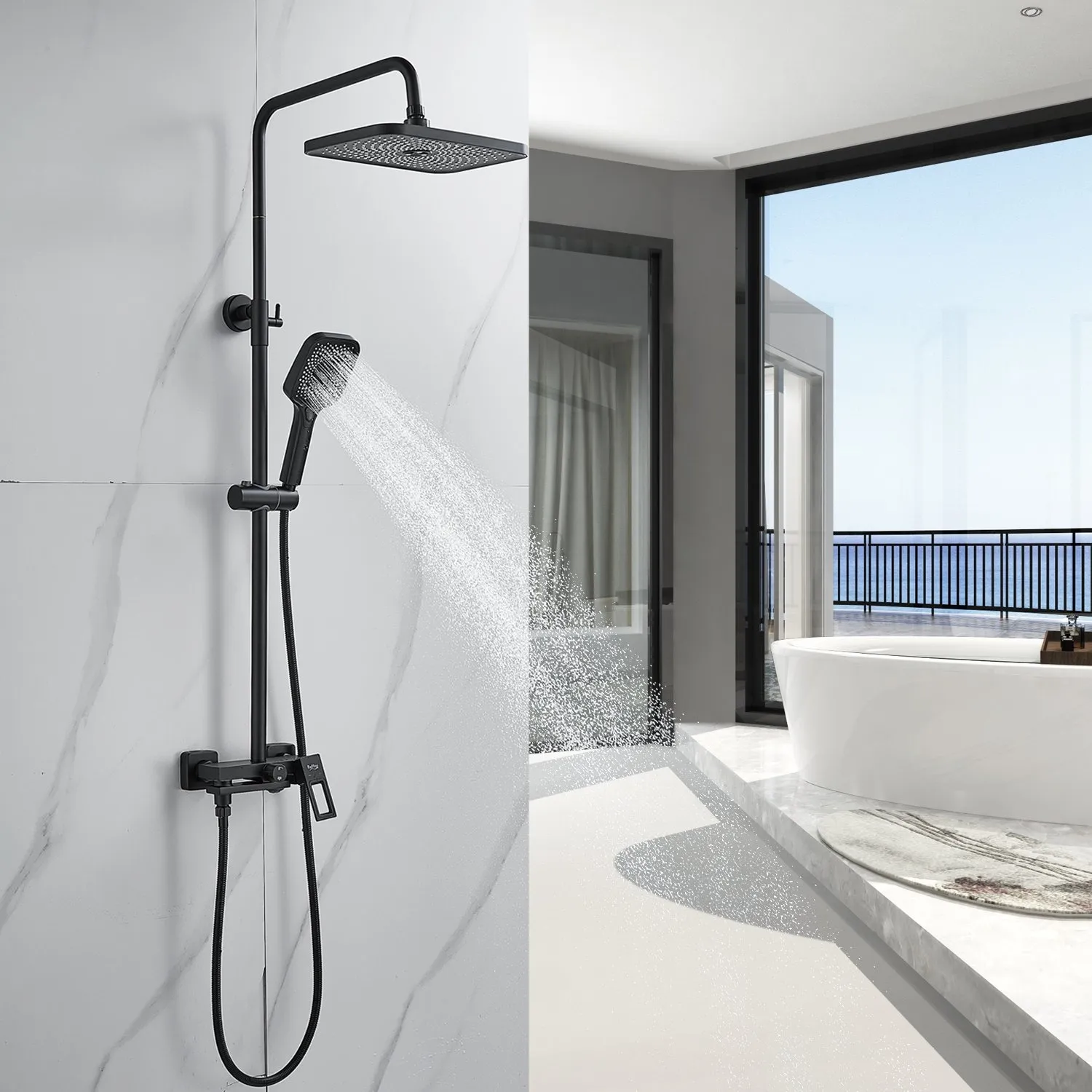 Душевая система Raffine F3696H, черный