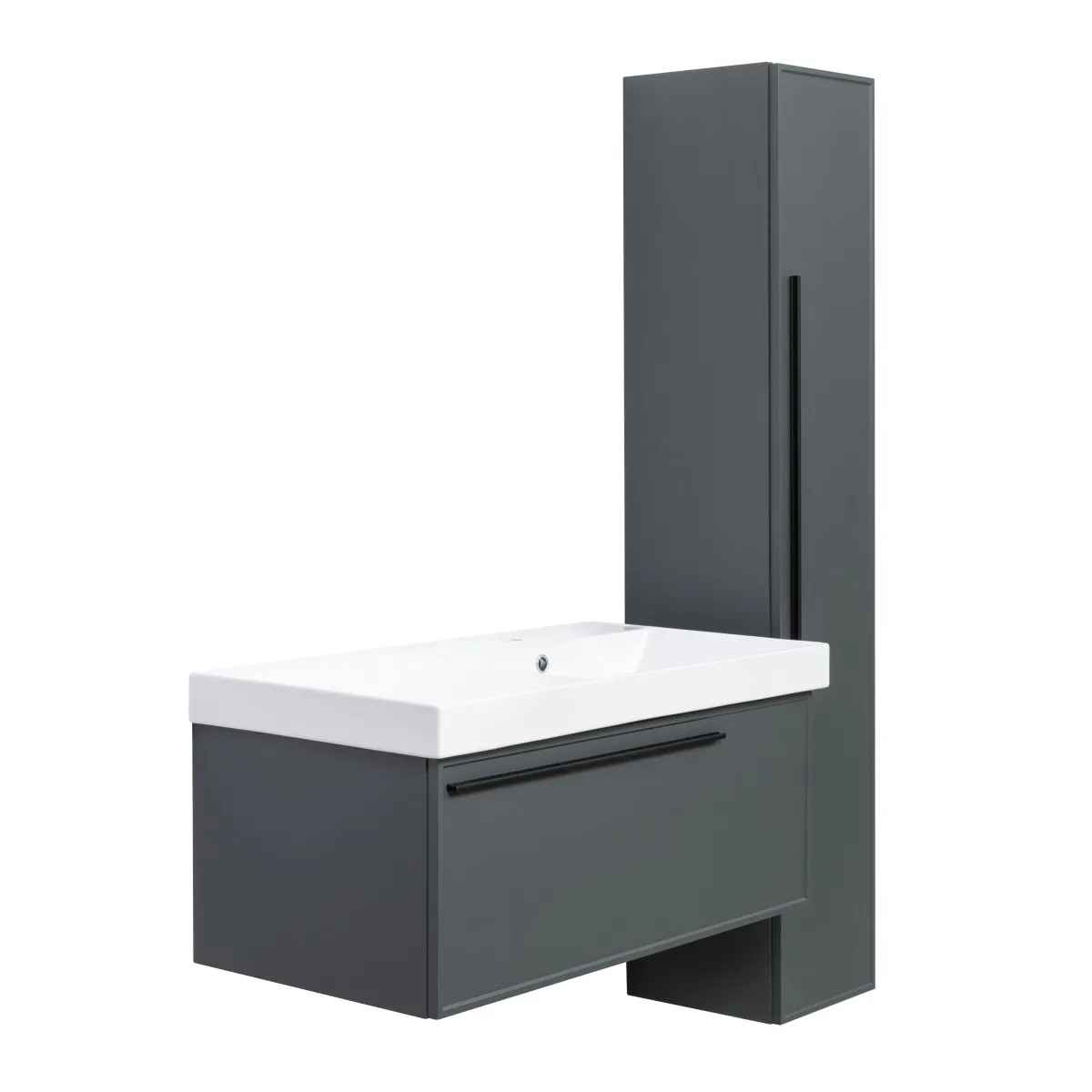 Тумба под раковину подвесная La Fenice Elba FNC-01-ELB-G-90, серо-зеленая