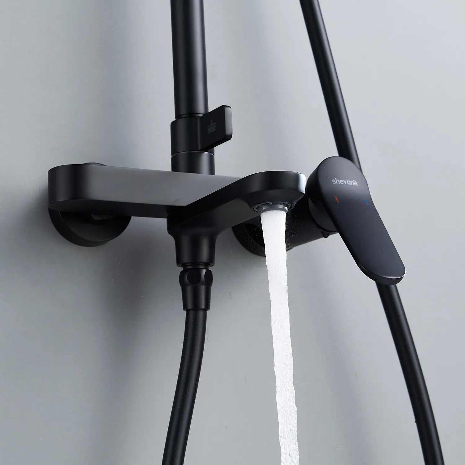 Душевая система Shevanik S4336H, черный