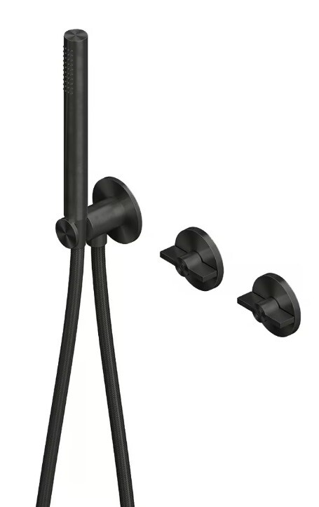 Смеситель для ванны и душа Quadro design Valvola01, на 2 потребителя, золото черное (19 68 ON)