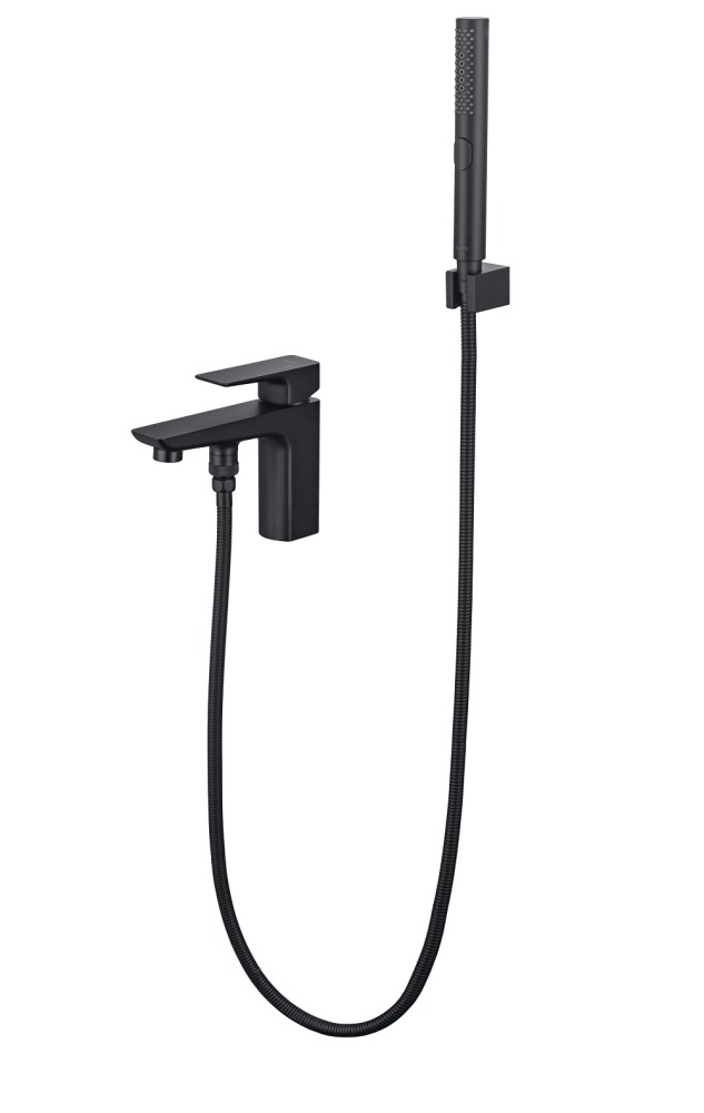 AQ1044MB ВЕГА смеситель врезной на борт ванны на 1 отв., матовый черный