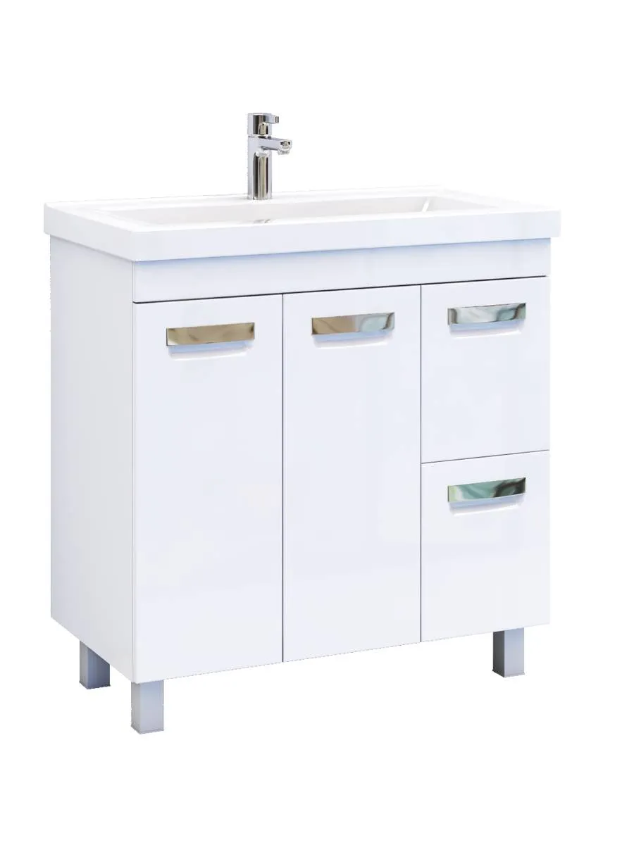 Тумба с раковиной напольная VIGO Plaza tn.PLA.MIR.80.2D.2Y, 80 см