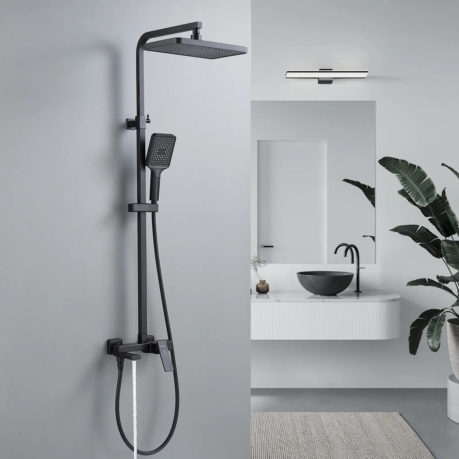 Душевая система Shevanik S4636H, черный