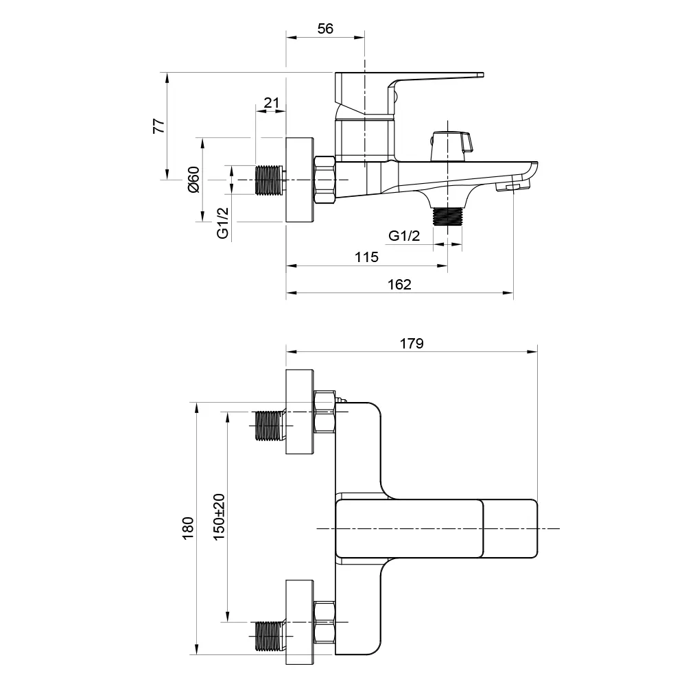 Смеситель для ванны WesnaArt NARCIS NAR06-310-25201, хром