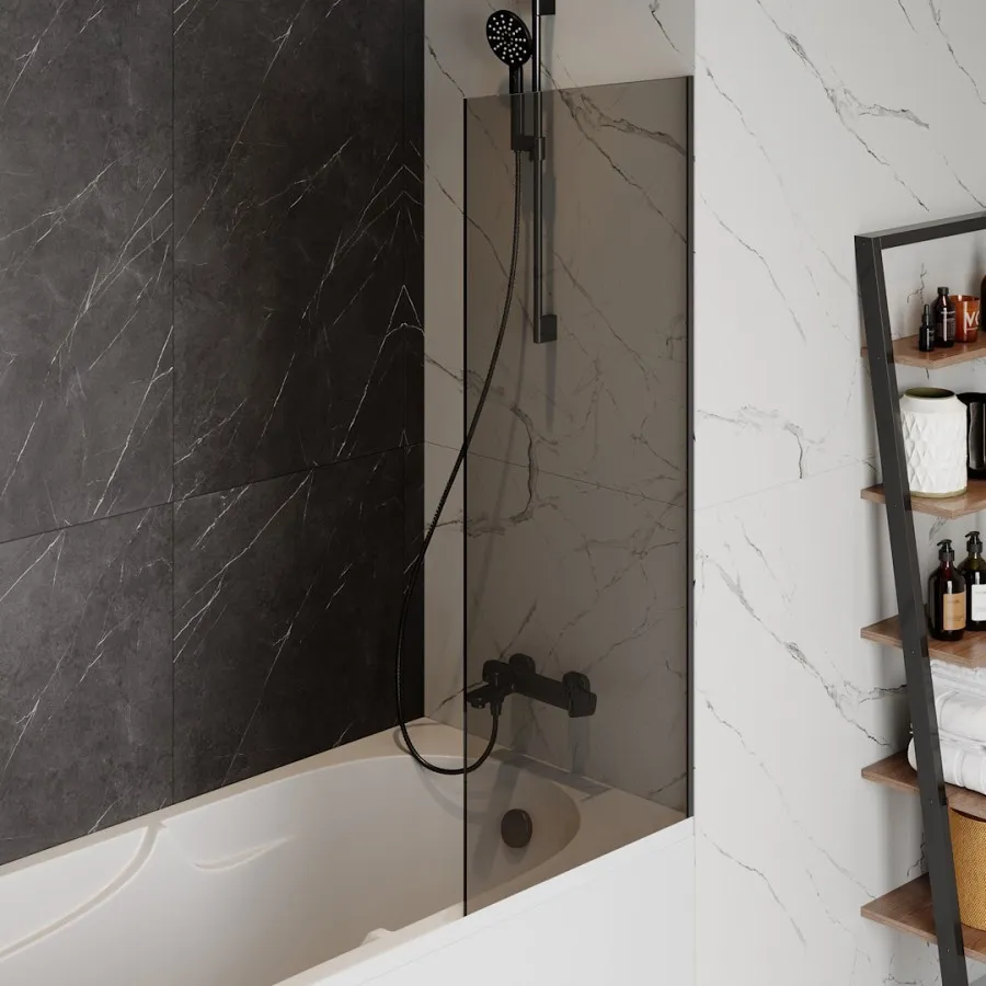 Шторка на ванну 60х140 см Maretti Marta MA41F6014098-560, профиль черный