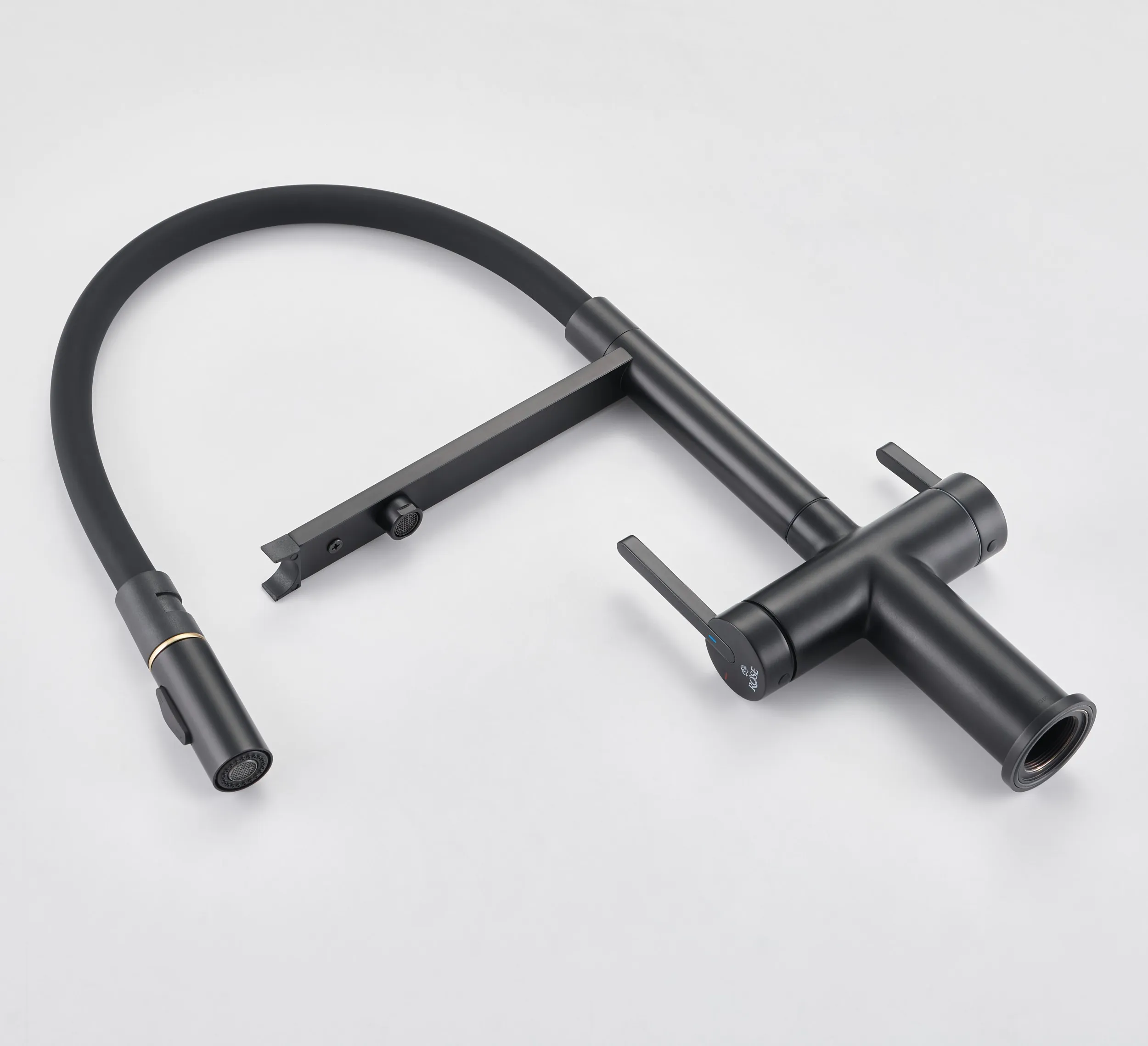 Смеситель для кухни с подключением фильтра для воды Rose R458H, черный