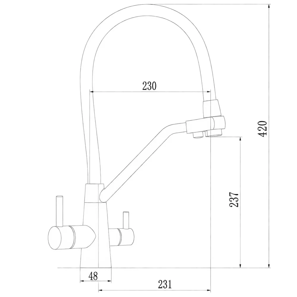 Смеситель для кухни с подключением фильтра воды Fmark FS0662-HB02, розовое золото