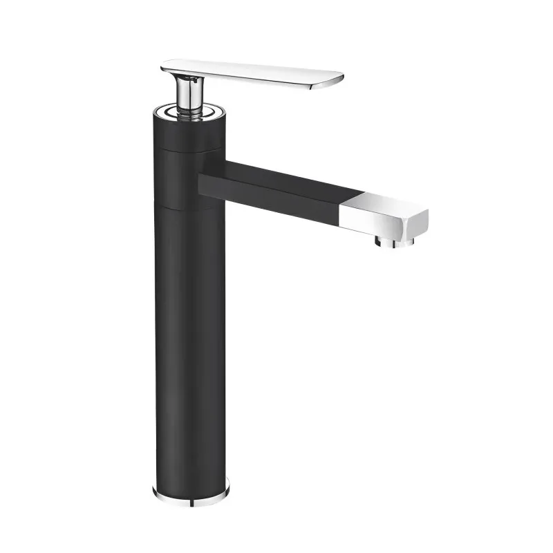 Смеситель для раковины с поворотным носиком Shevanik S6611H, черный/хром