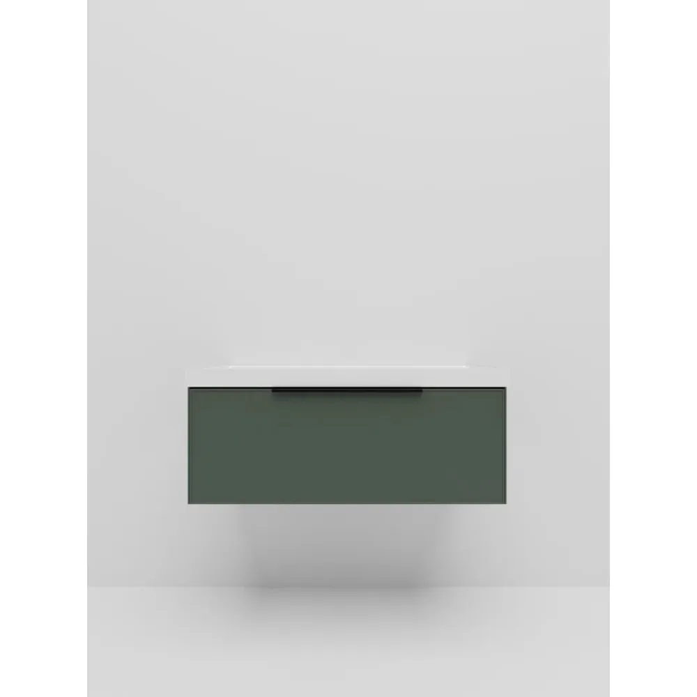 Тумба под раковину подвесная La Fenice SIMPLA FNC-01-SIM-G-100, серо-зелёная