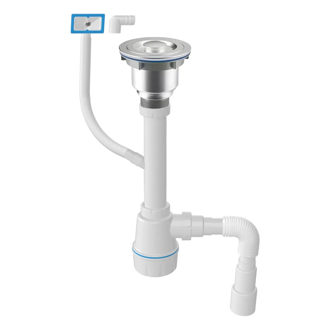 Сифон для кухонной мойки с переливом Nova NV1016