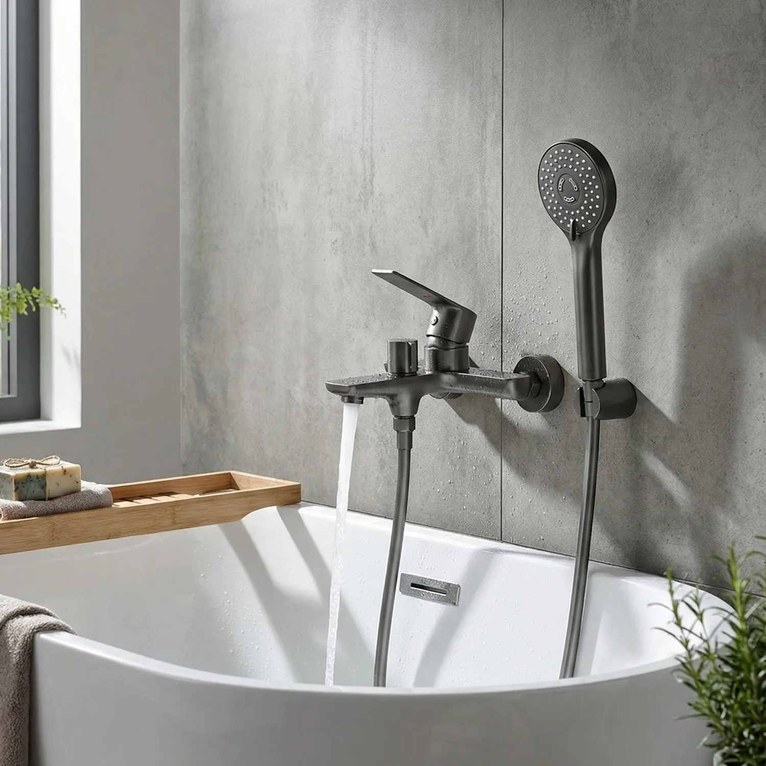 Смеситель для ванны Maretti Ritta-GM RIGM22RF505, оружейная сталь