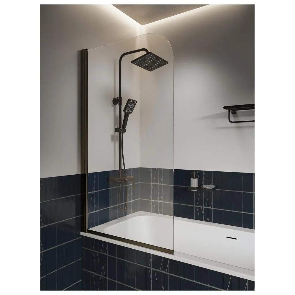 Шторка на ванну распашная Knotlor BS080CG0BL 140х80, черный