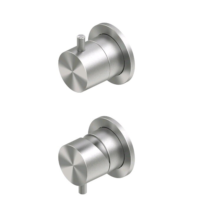 Смеситель для душа Quadro design Source, на 2 потребителя, сталь шлифованная/брашированная (12 47.00 AS)