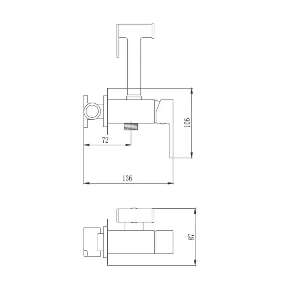 Гигиенический душ со смесителем D-Lin D183202-A, черный
