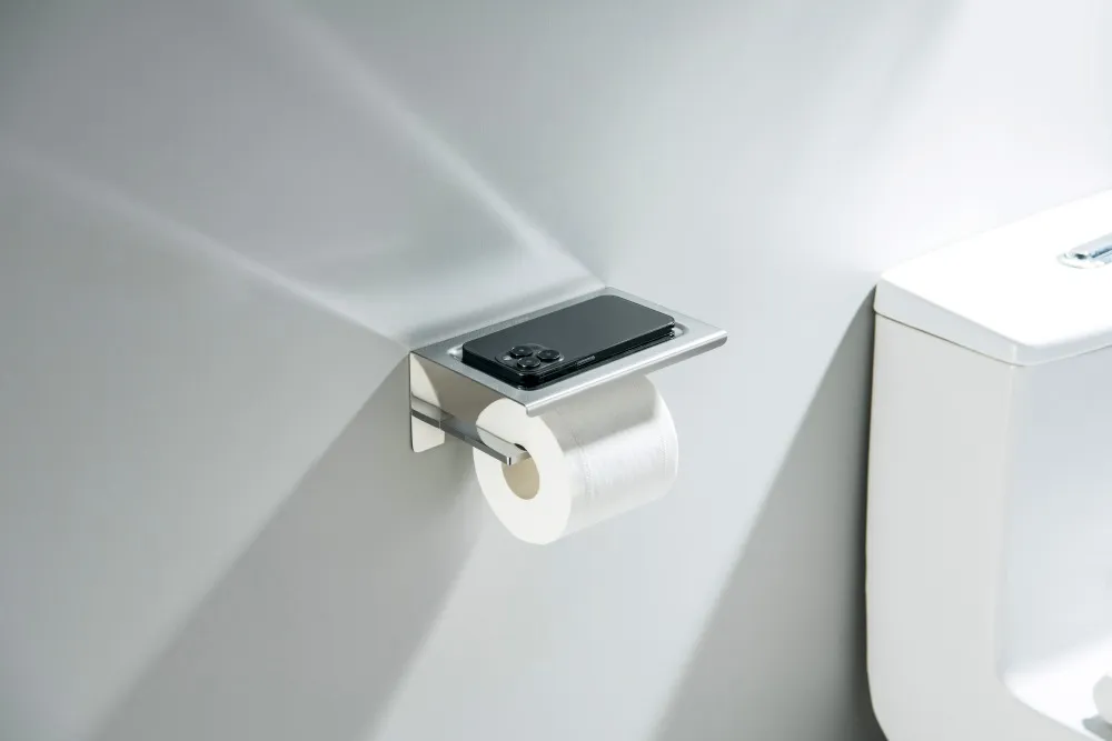 Бумагодержатель AQUATEK ЛИБРА, с полкой, хром AQ4309CR