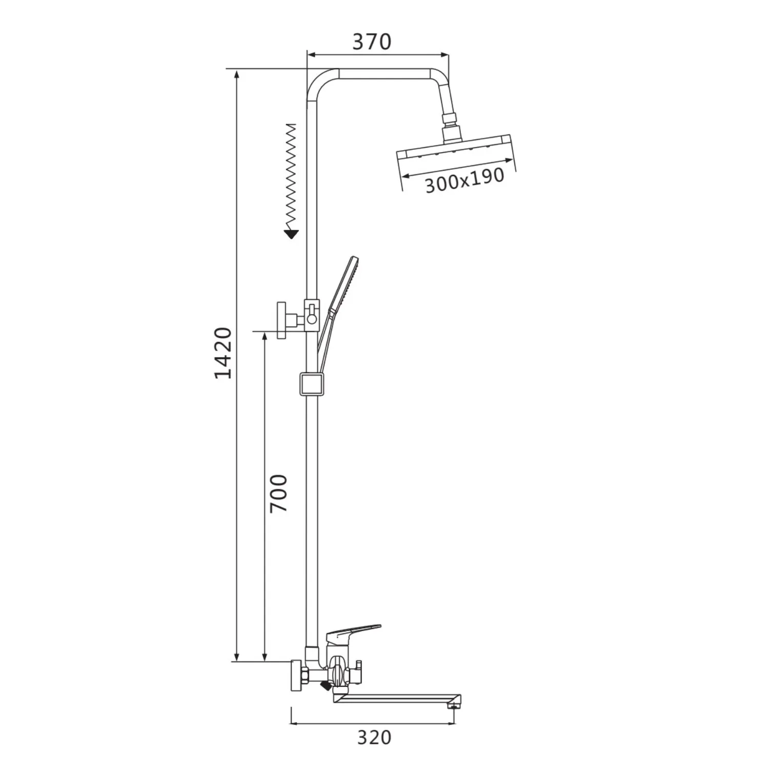 Душевая система Raffine F3685, хром