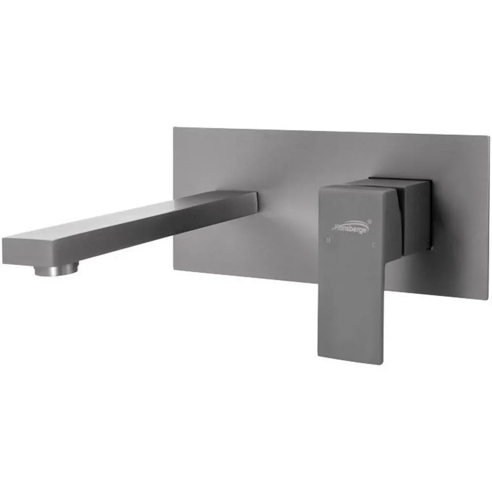 Смеситель для раковины встраиваемый Hansberge H688BG, графит